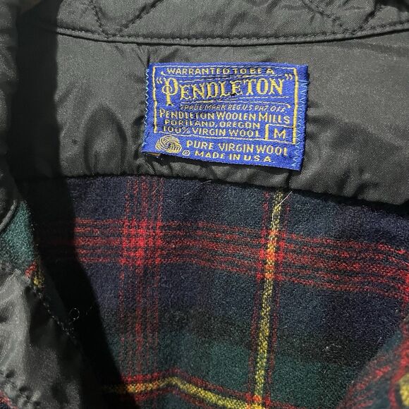 Pendleton Virgin Wool Button Up Men’s Medium Tartan Plaid Shirt Board 70s 80s - Picture 3 of 9